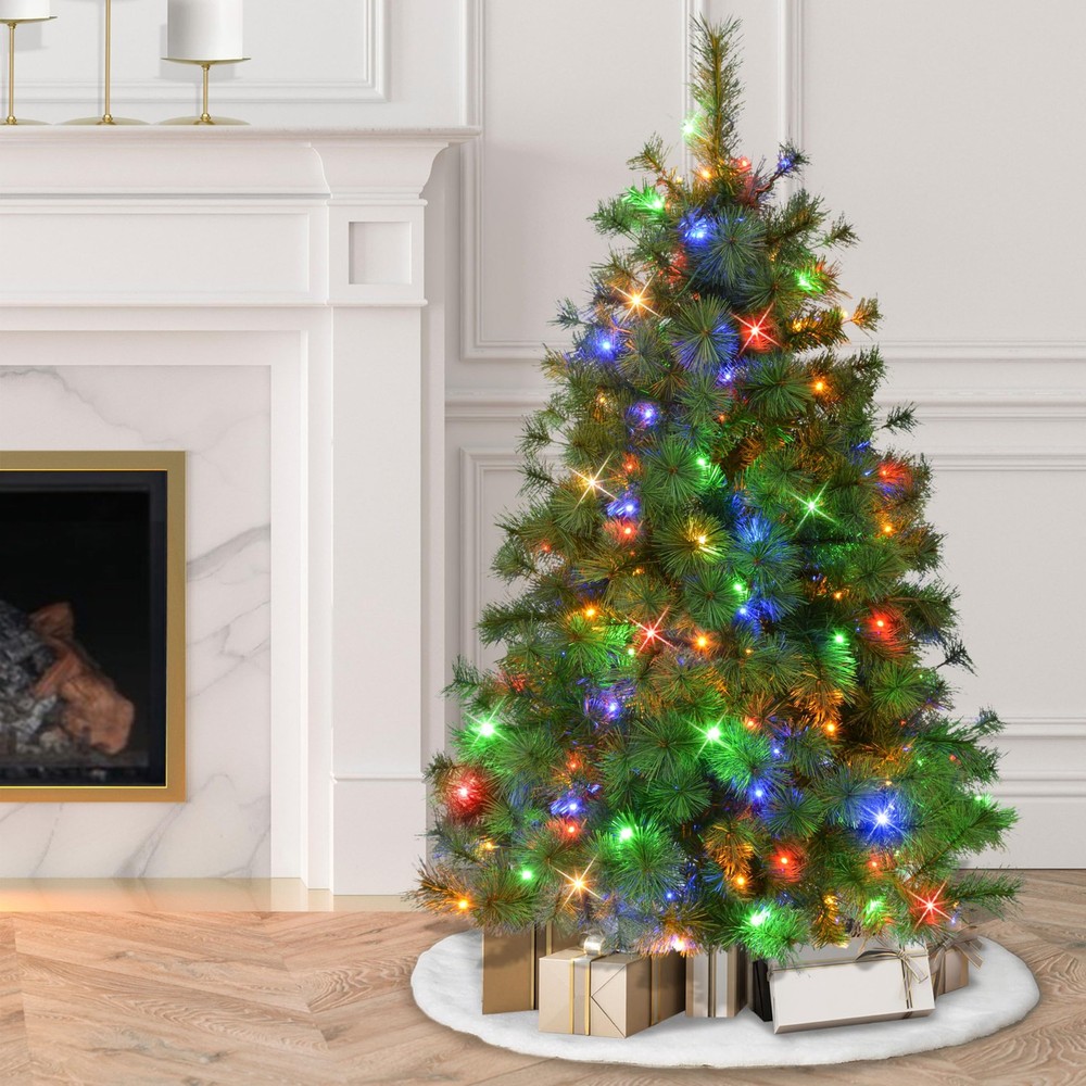 4.5' Pre-Lit Artificial Colorado Pine Christmas Tree with 150 Dual Function L...