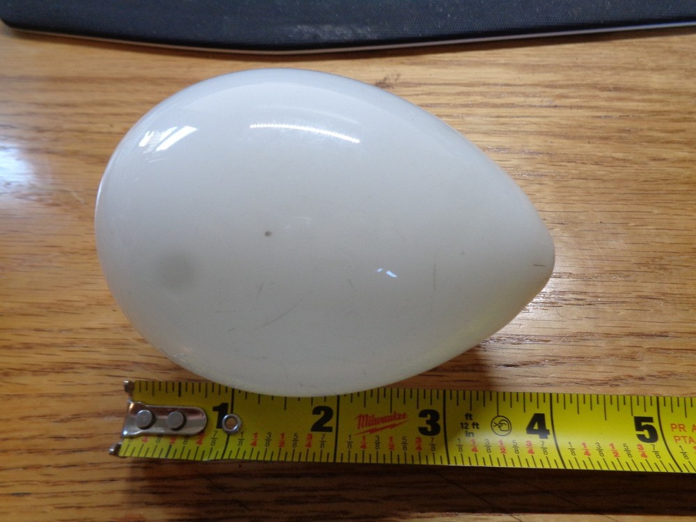 Vintage Milk White Glass Knitting Egg - 4" x 3"