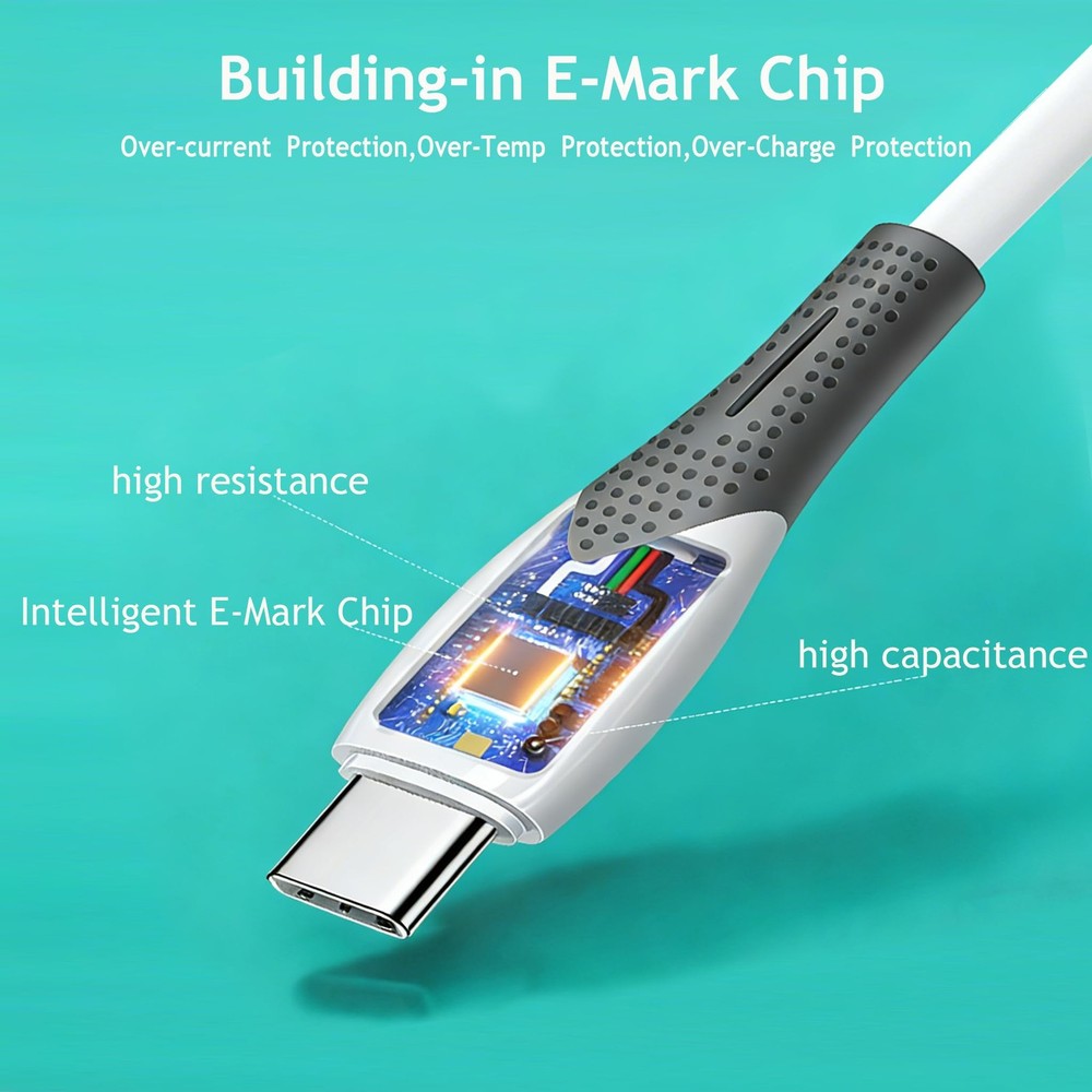 Android Auto USB Cable 3FT 2-Pack, CarPlay C to A Cable, white