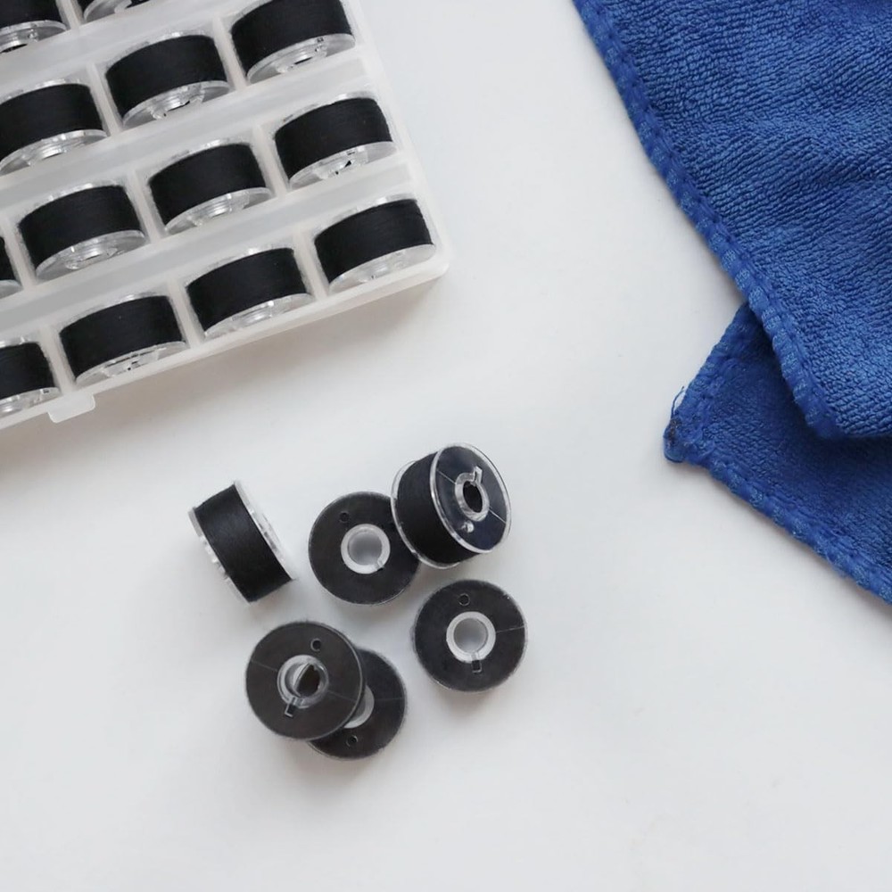 36 Pcs Bobbins and Sewing Threads with Bobbin Case, Sewing Thread Set, Pre-Wound