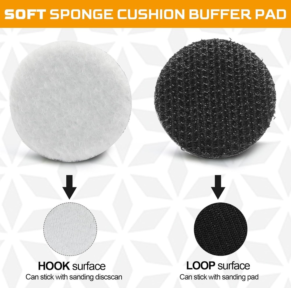 5 Pack 1 Inch Soft Foam Hook and Loop Cushioning Buffer Pads, 25mm