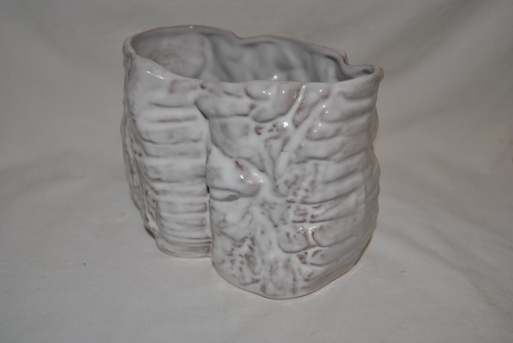 Frankoma White B3 Tree Bark Cork Planter