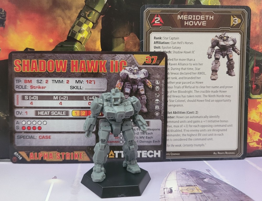 Battletech Shadow Hawk IIC Mech Clan Cavalry Star Miniature