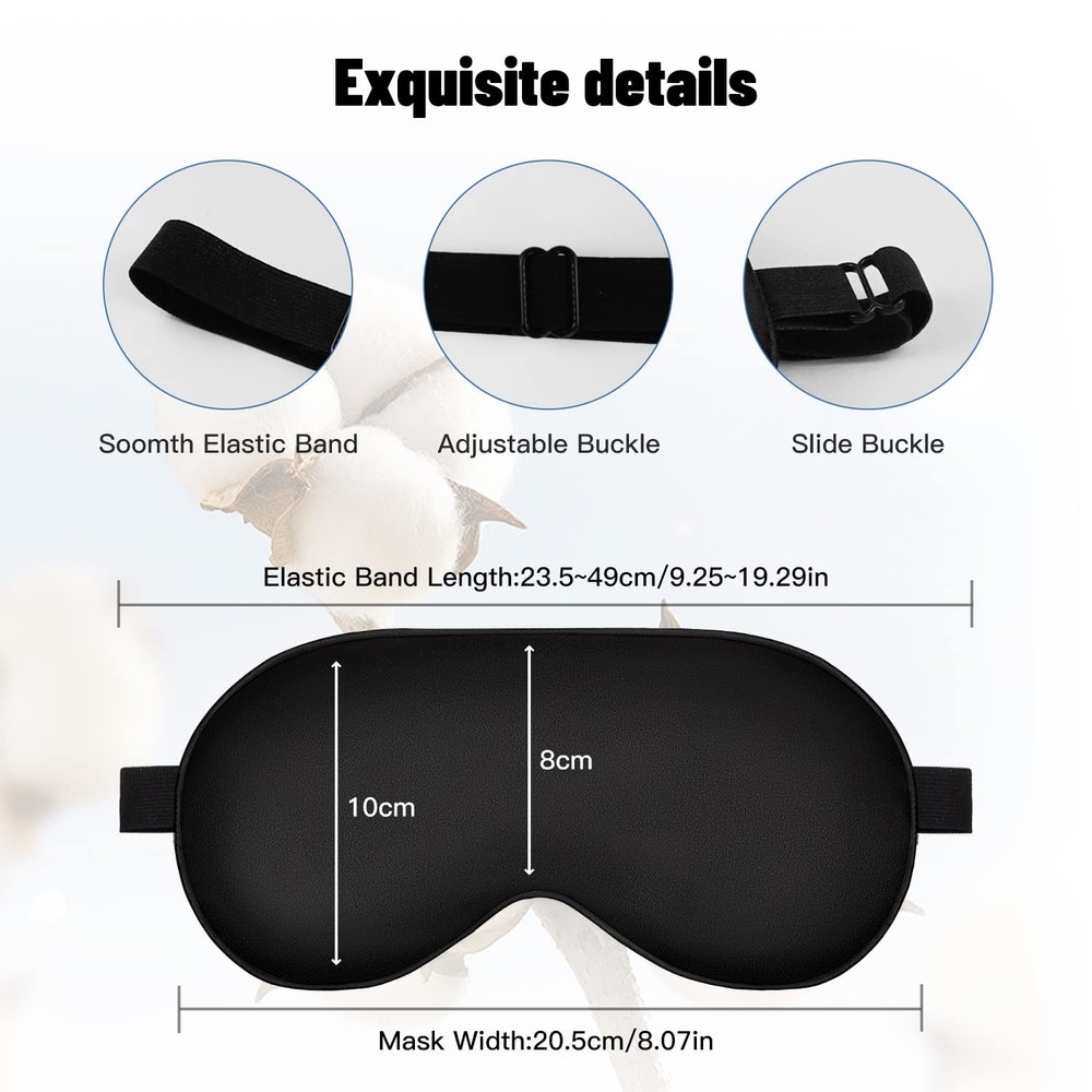 Double Sided Silk Sleep Eye Mask - Breathable & Light Blocking Sleeping Relax
