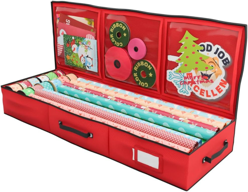 Primode Wrapping Paper Storage Container | Gift Wrap Organizer under Bed | 41”X1
