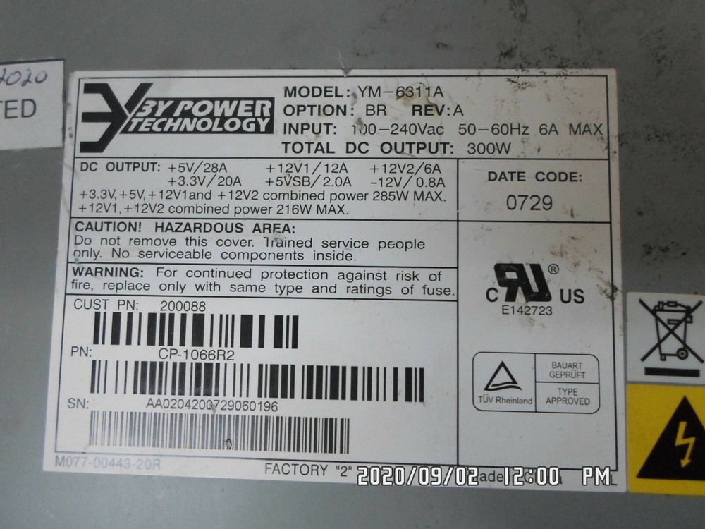 3Y Power Tech 1066R2 Power Supply - USED & TESTED