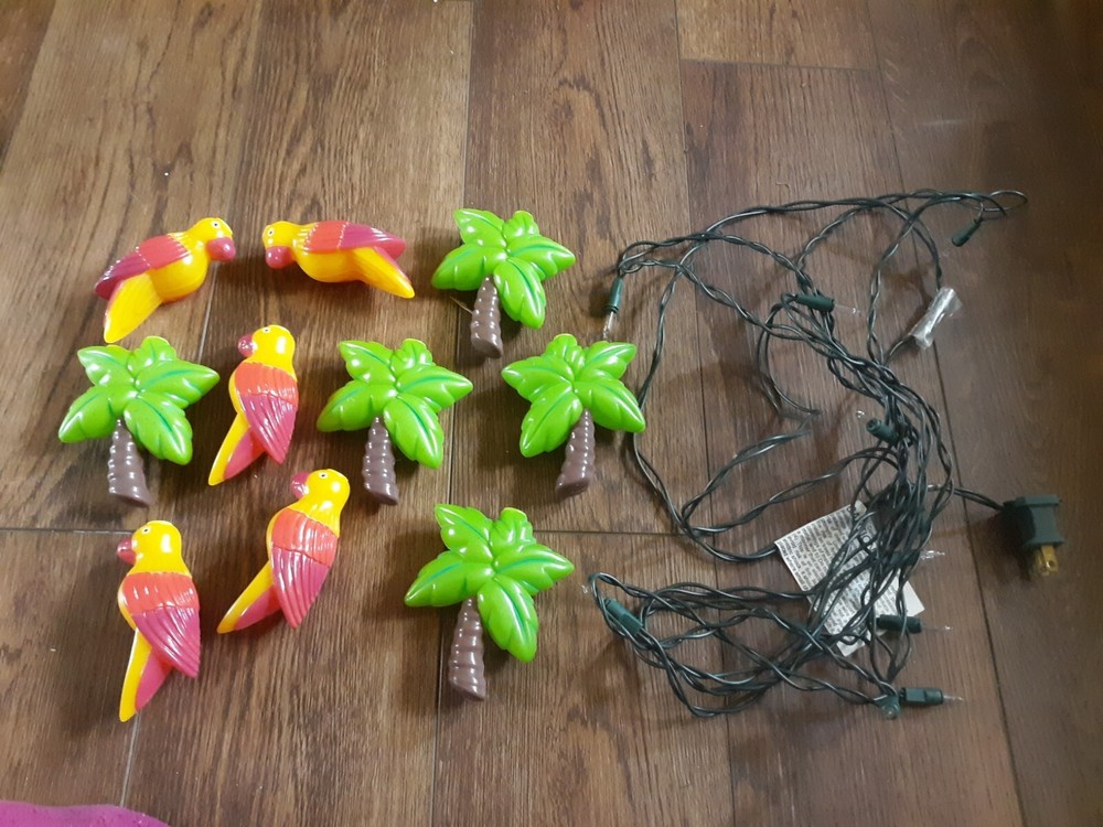 Tiki  Palm Tree Parrot Birds Patio String Lights