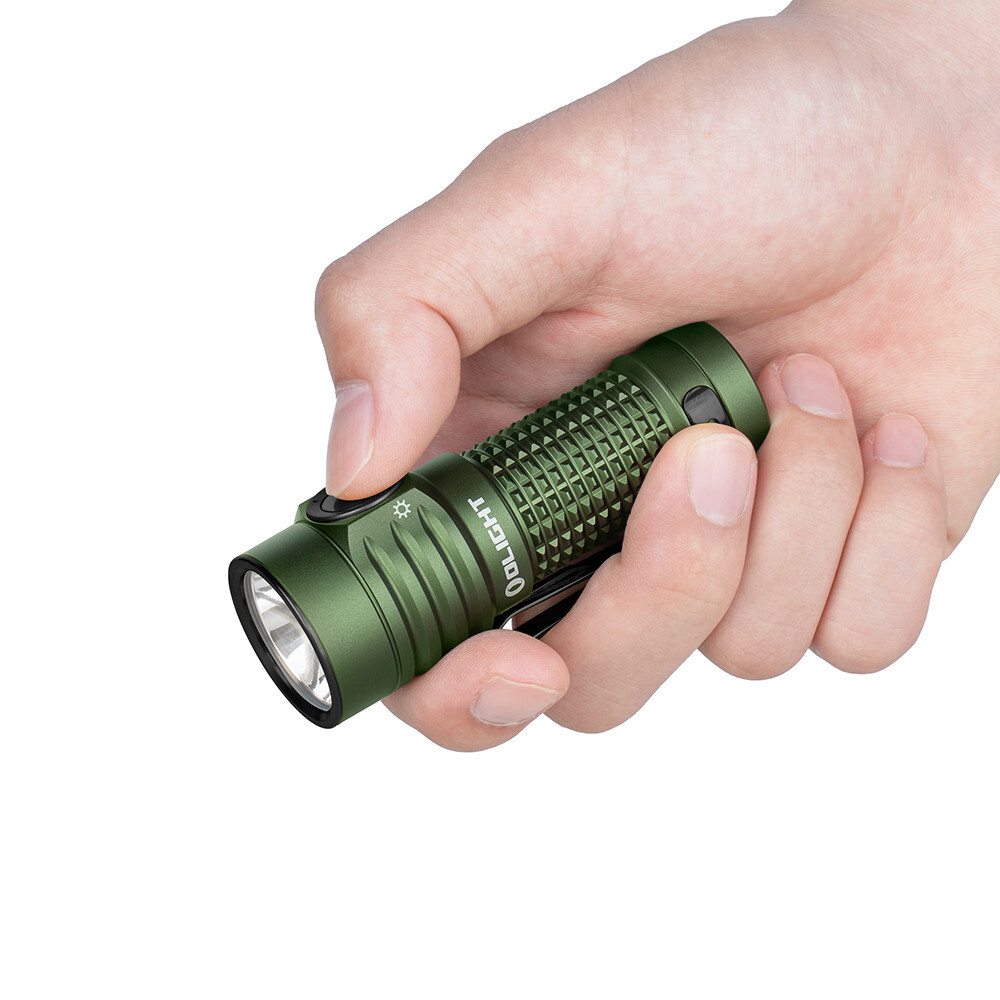 Olight Baton Turbo Compact EDC Flashlight, 510m Long-Range Beam, OD Green, 1000L