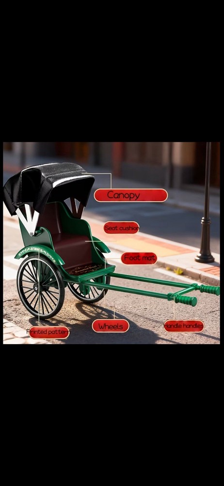 Handcrafted Rickshaw Model Ideal for Office Study & Living Room Decor ”BLACK”