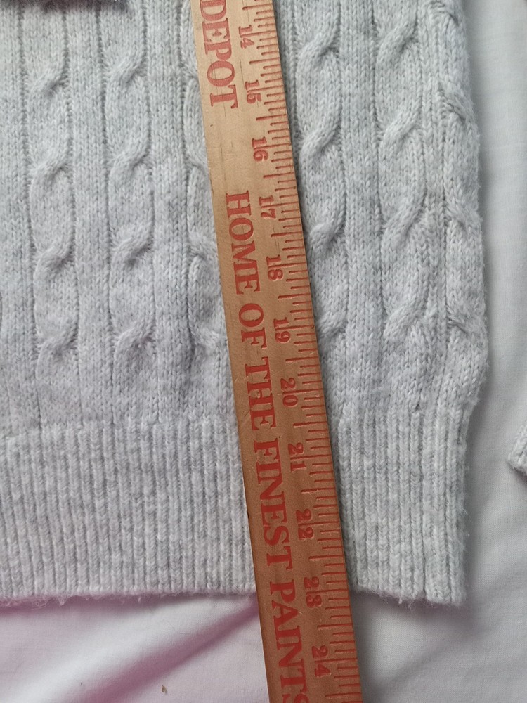Abercrombie & Fitch Gray Cable Sweater Pullover Hoodie Wool Blend Size Small