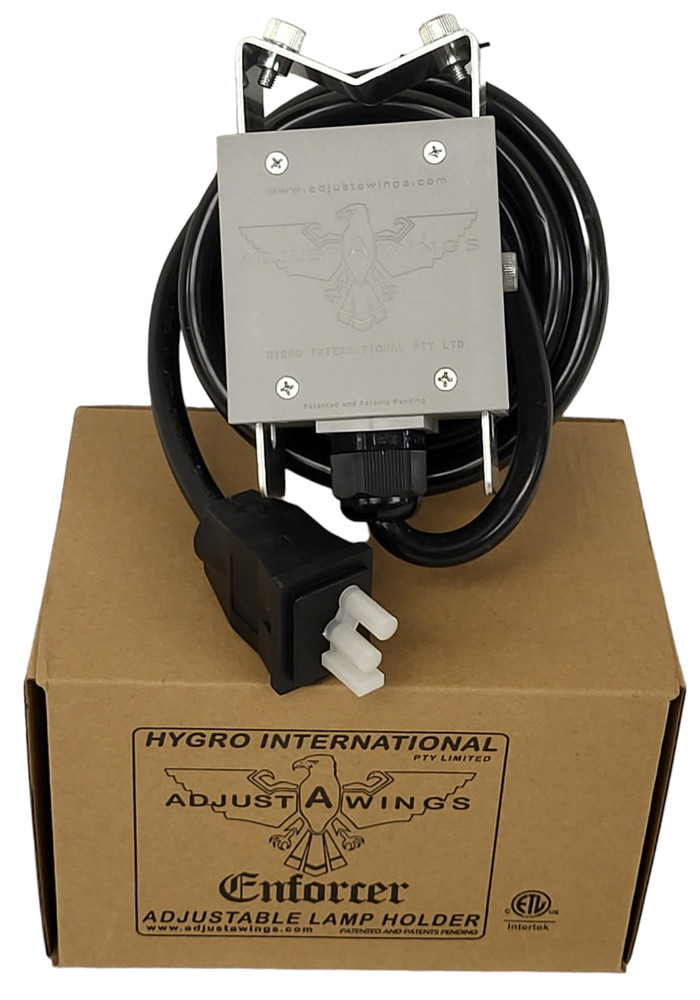 Hydroponic ADJUST-A-WINGS ENFORCER ADJUSTABLE Grow Light HOLDER 15' Cord
