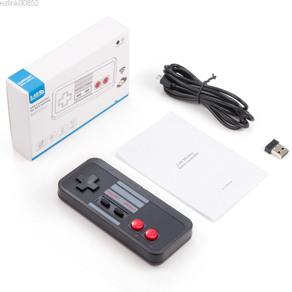 2Pack Wireless 2.4GHz NES Retro Gamepad For Windows PC Mac Linux USB Controller