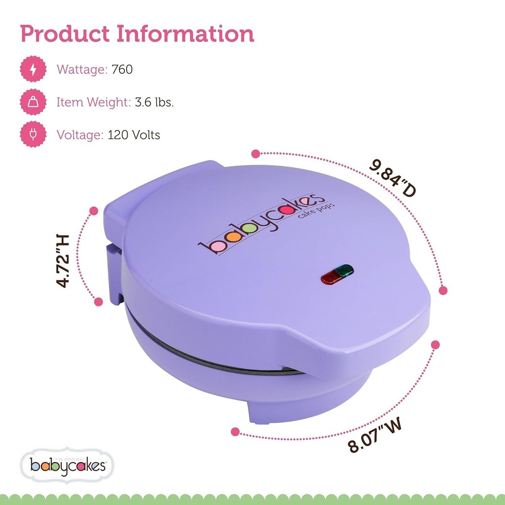 Compact Electric Cake Pop Maker - Bakes 12 Pops with Non-Stick Coating & Tools