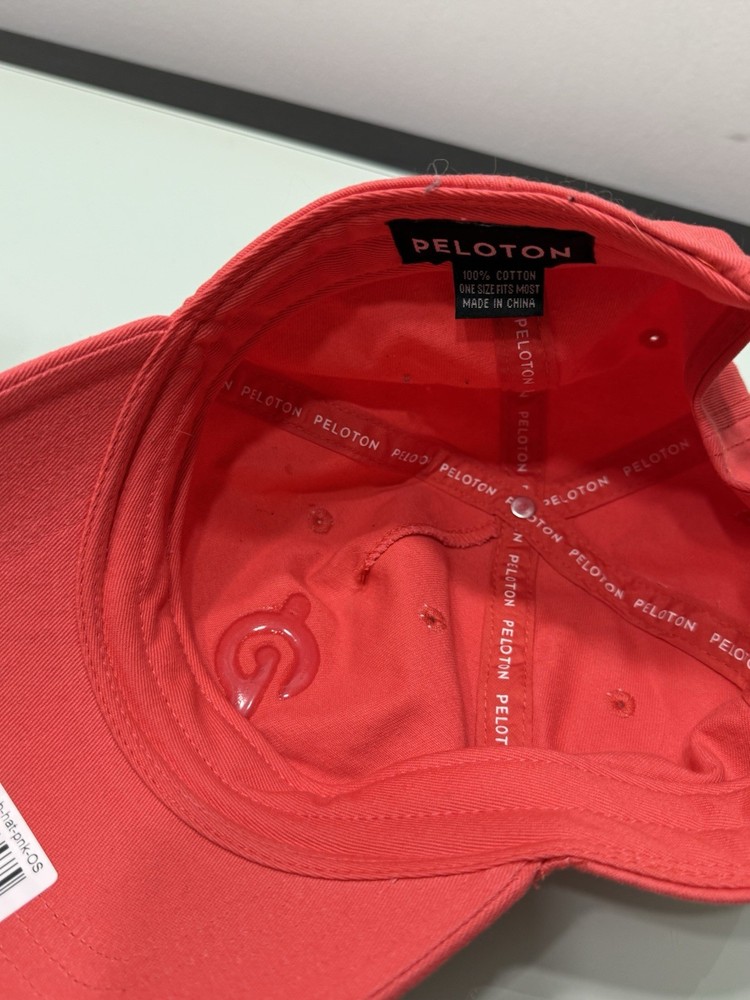 PELOTON Adjustable Strapback Hat Cap Embossed Logo CORAL