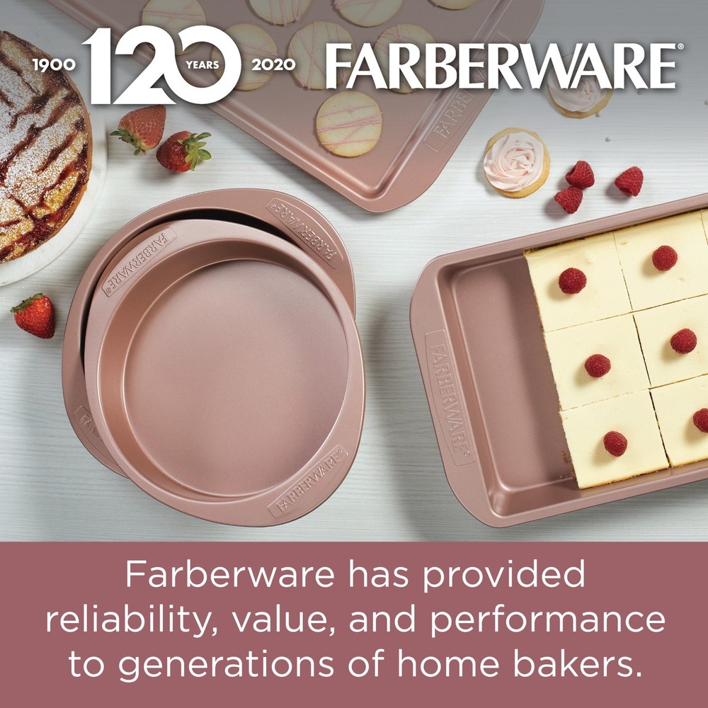 4 Piece Rose Gold Bakeware Set Nonstick W/ Dishwasher Safe & Stackable