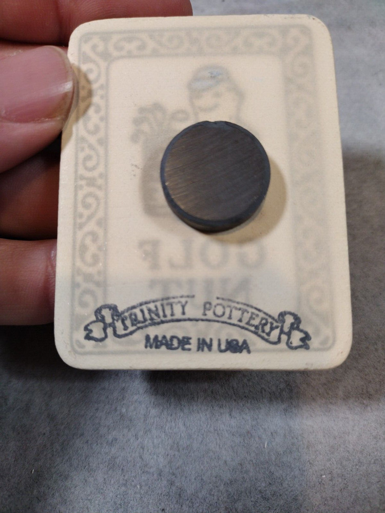 Trinity Pottery, "Golf Nut" Peanut, Magnet, Funny, Ceramic, Golf Lover.