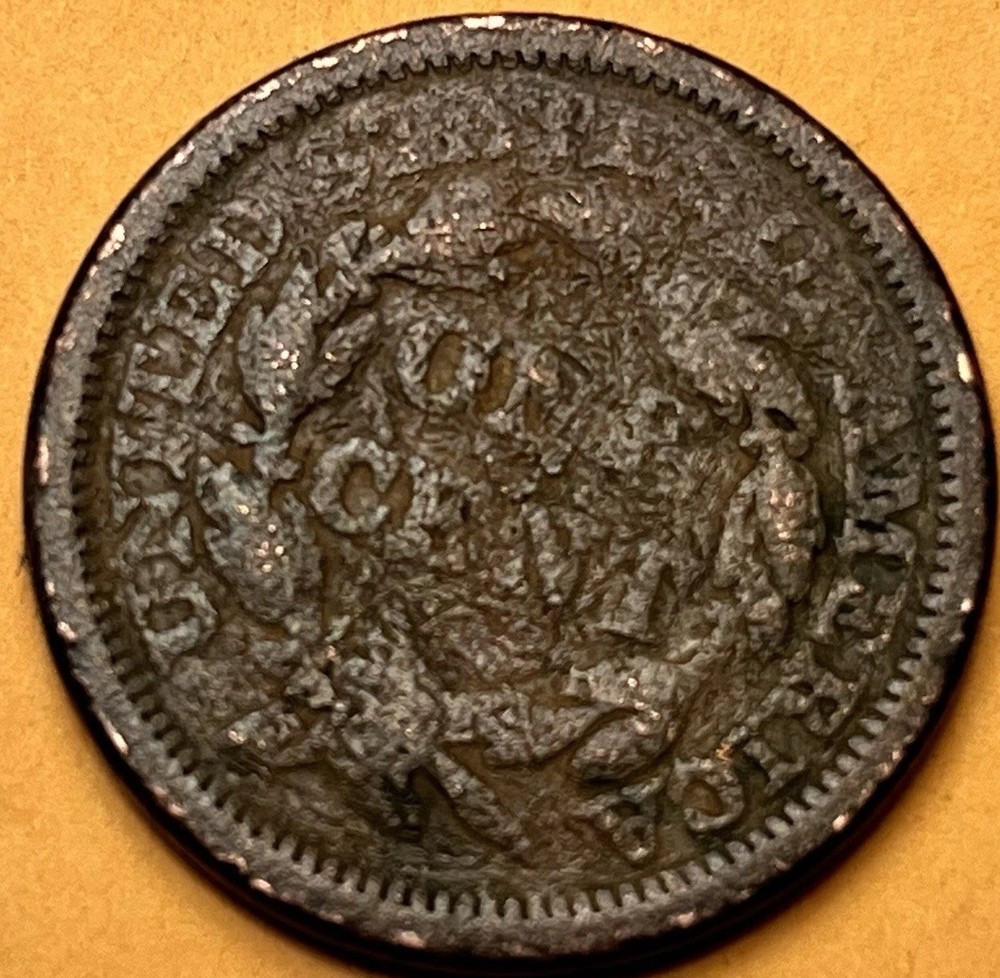 1844 Braided Hair Large Cent