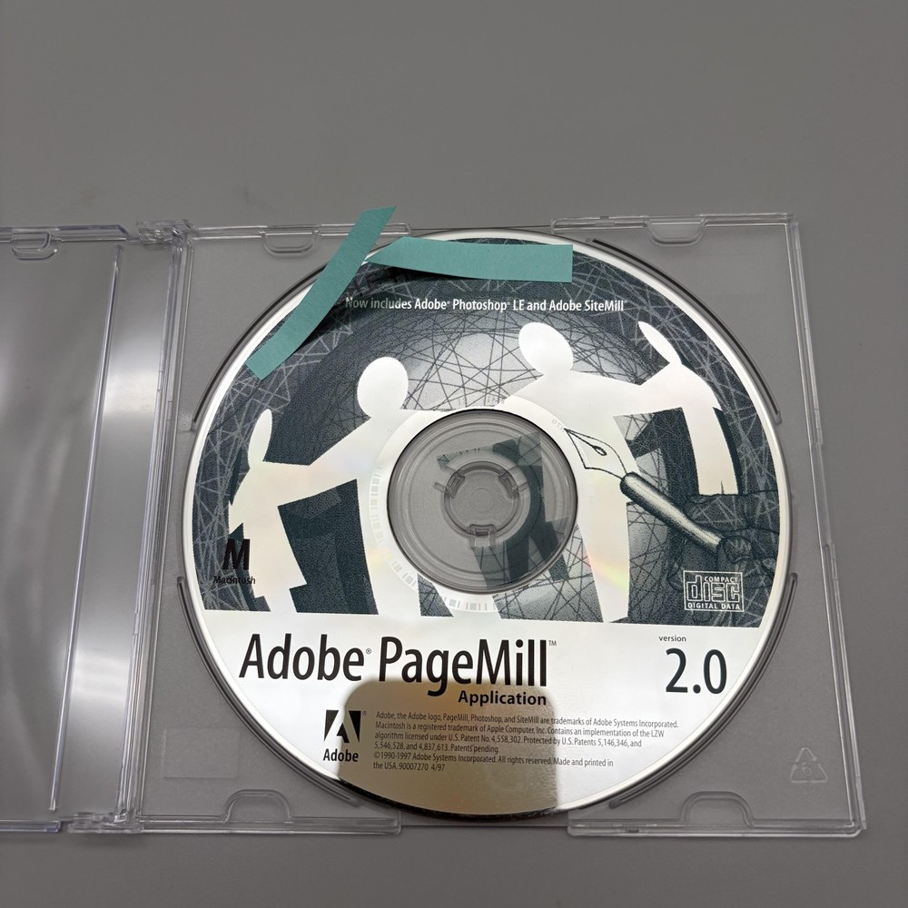 Vintage 1997 Adobe PageMill 2.0 Macintosh CD-ROM Web Design HTML Software