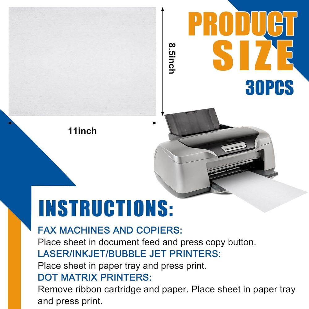 30 Pcs Printer Cleaning Sheet Scanner Cleaning Sheets Laser Printer Paper Pap...