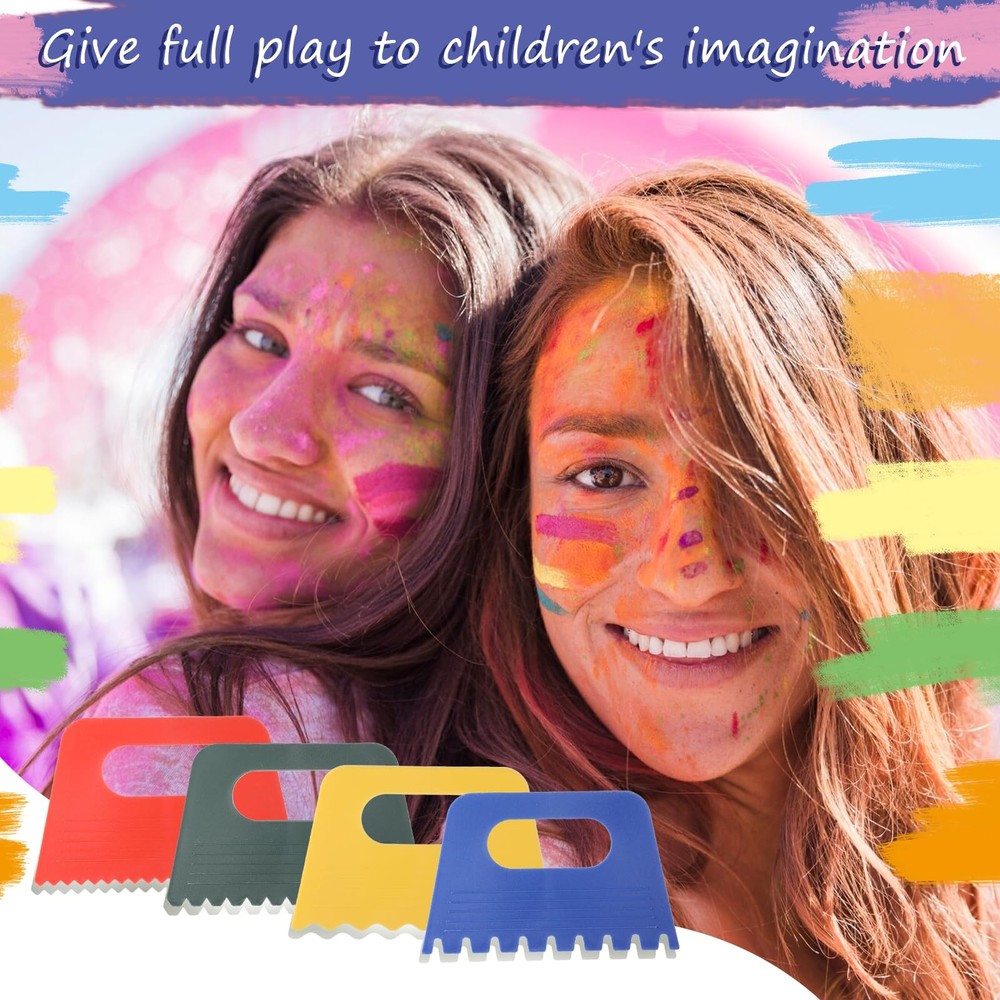 4 Pack Texture Tools for Plaster Plastic Paint Scraper Tool Medium, Colorful