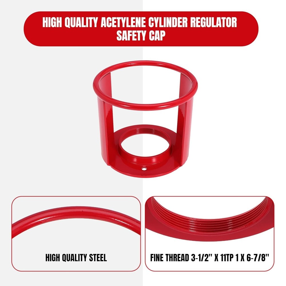 Acetylene Cylinder Regulator Protector Safety Cap 3-1/2 x 11 Fine Thread