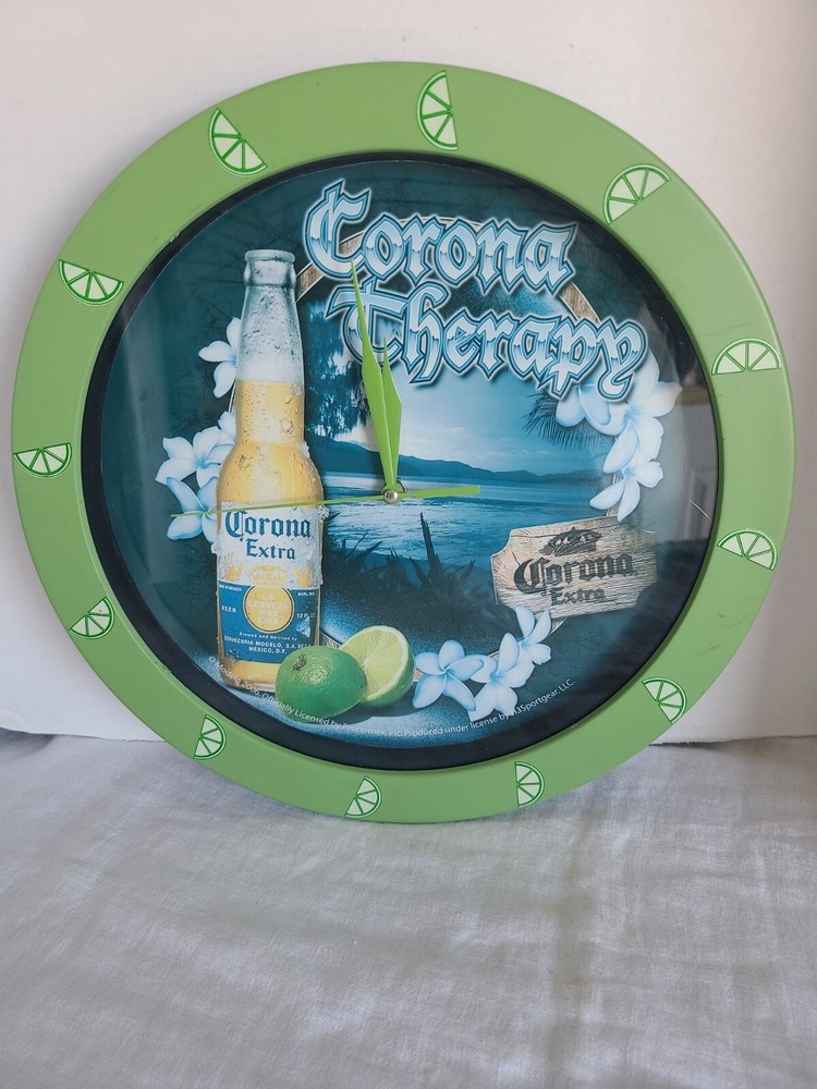 Corona Extra Modelo ;"CORONA THERAPY"Beer 12" PLASTIC/BATTERY OP. Clock;2006