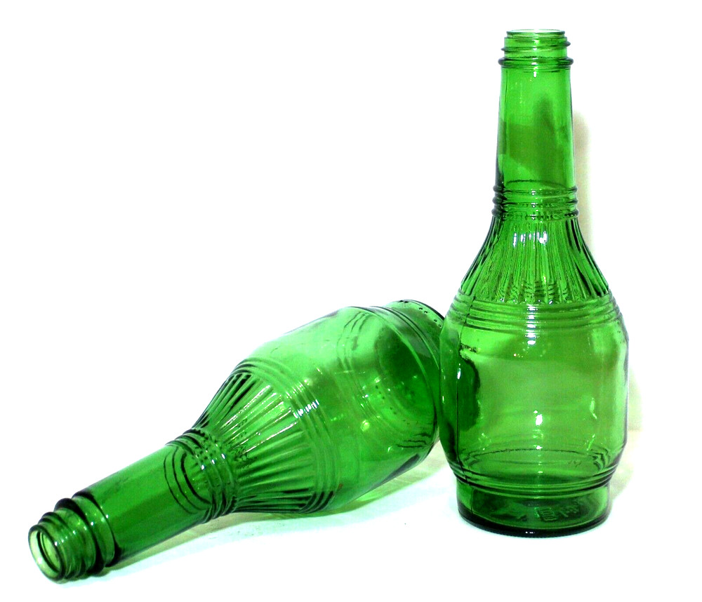 Bottles Jars Green Glass Set 2