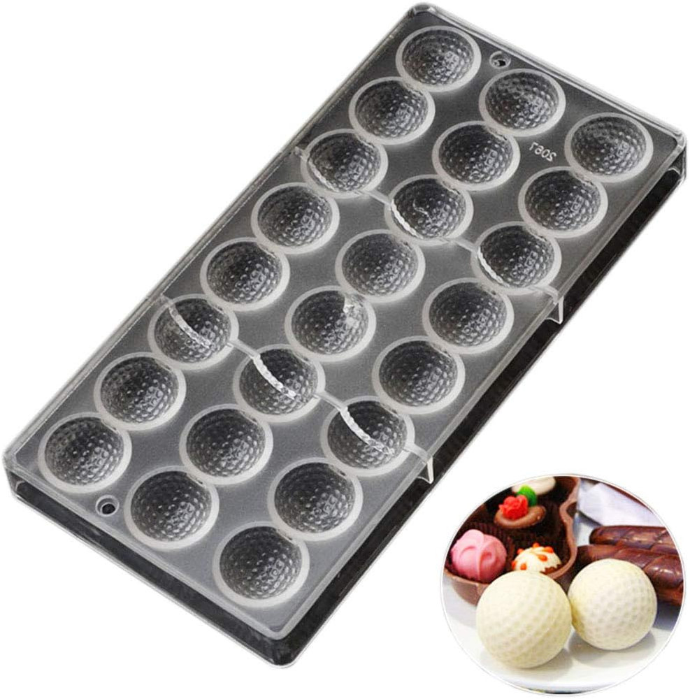 Polycarbonate Chocolate Mold for Small Golf Balls - Clear Bakeware Tool