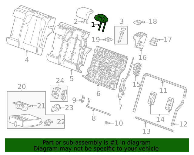 Genuine GM Headrest Outer 26388787