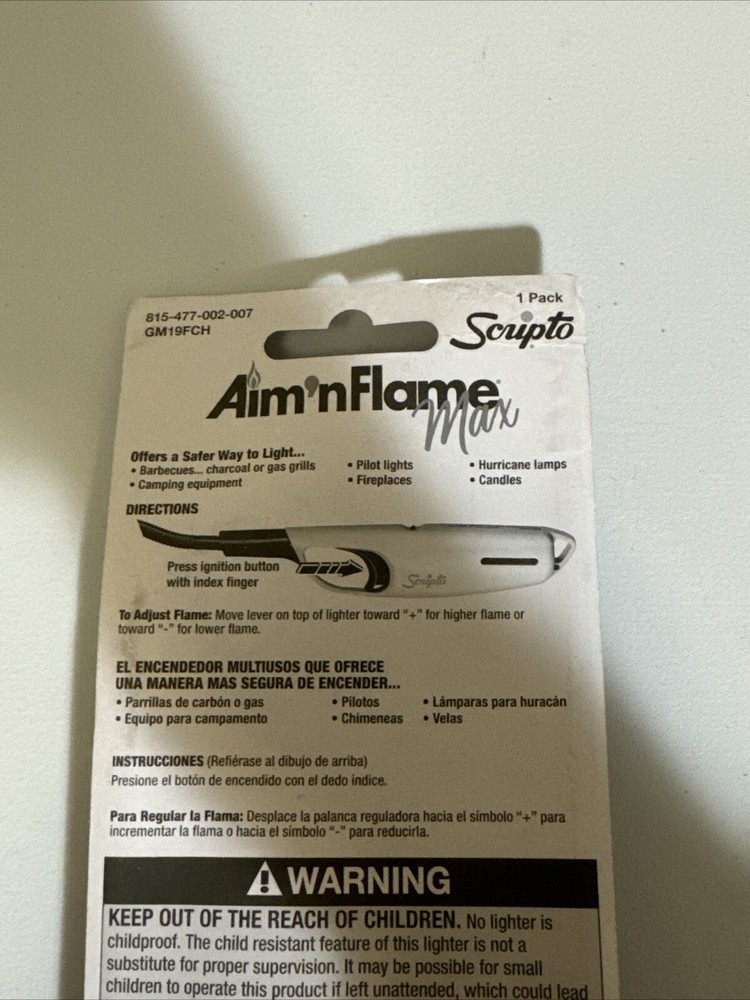 Scripto Aim N Flame Max Flexible Lighter Grey