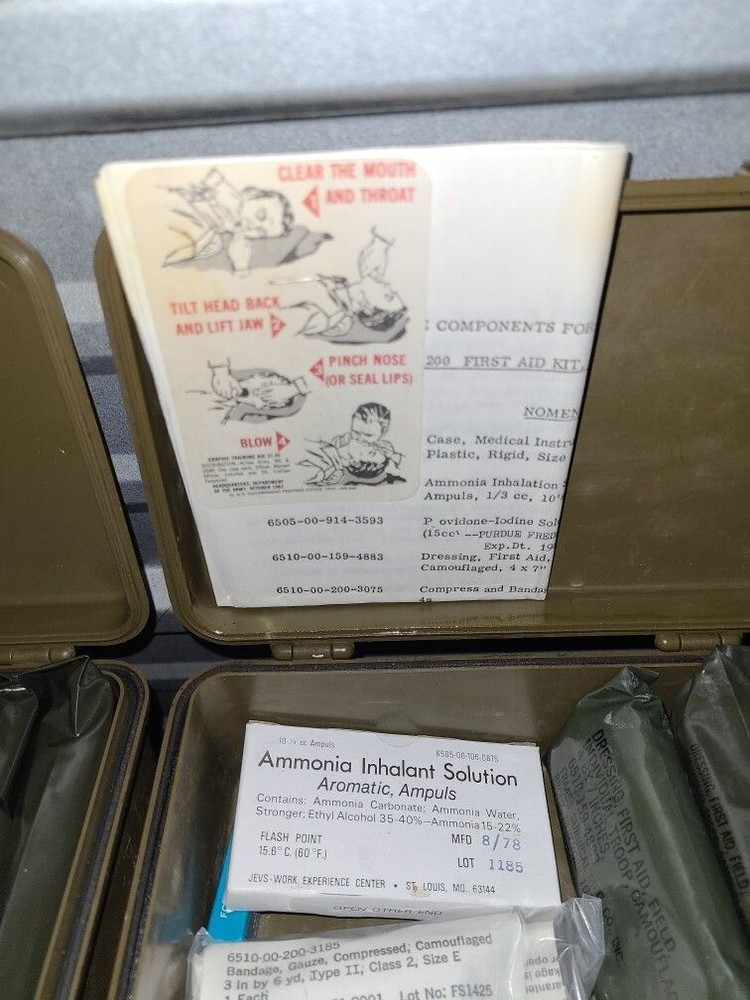 (2) Army General Purpose First Aid Cases with a Few Items Inside