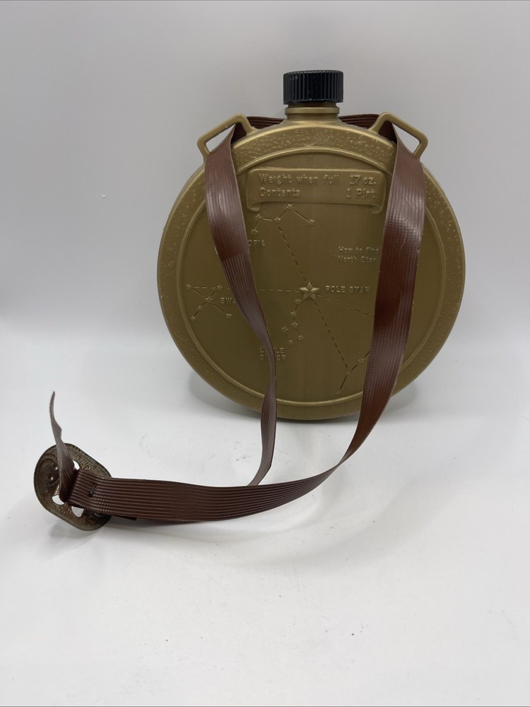 Vintage Plastic Canteen with Built in Compass Toy with Strap