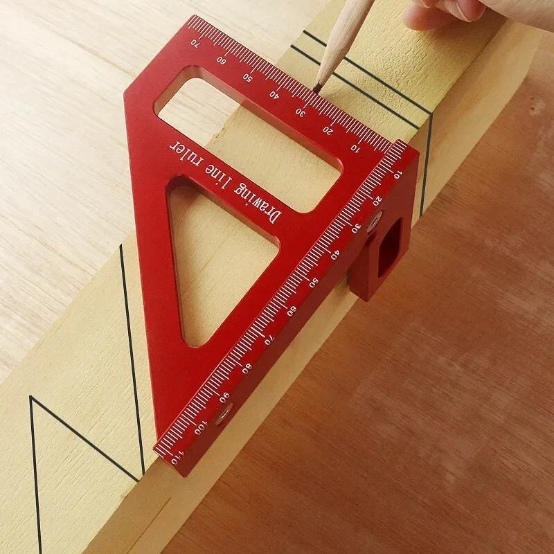 Woodworking Square Protractor Aluminum Alloy Miter Triangle Ruler High Precision