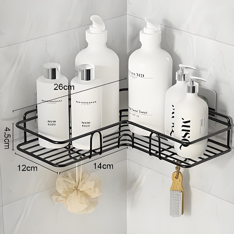 Triangular Shower Caddy Wall Mount Shelf Kitchen Bathroom Storage Organizer Rack