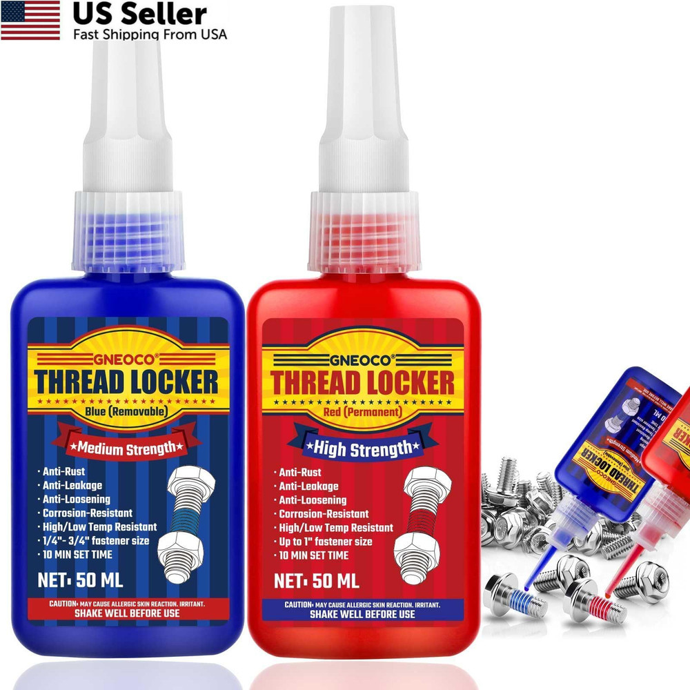 Thread Lock Blue and Red, Threadlocker Medium Strong Red