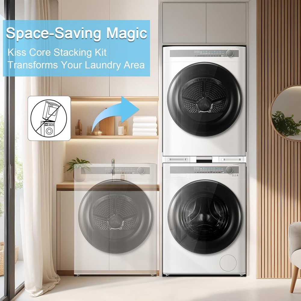 Stacking Kit for Washer Dryer - Pull-Out Rack - Universal 24-29" Fit