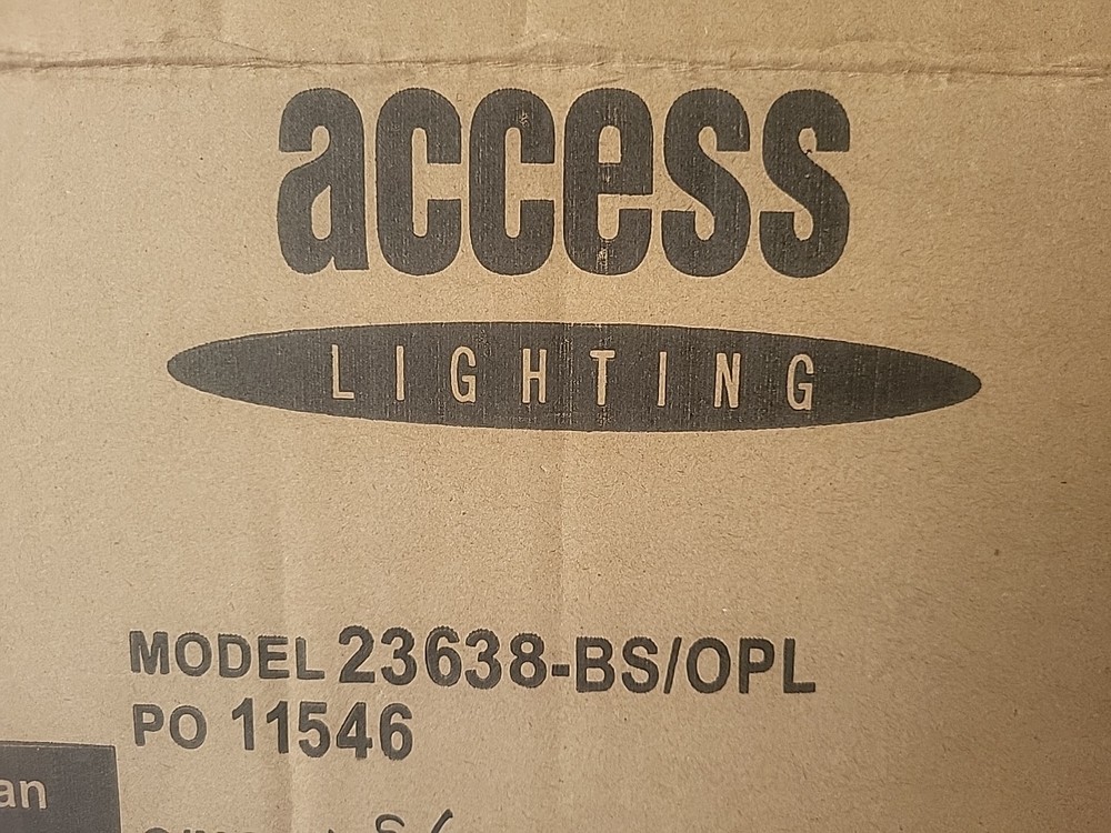 Access Lighting 23638-BS/OPL Basik Pendant, 1-Light 100 Watts, Brushed Steel