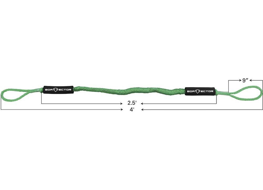 Extreme Max 3006.3246 BoatTector Bungee Dock Line Value 4-Pack - 4', Green