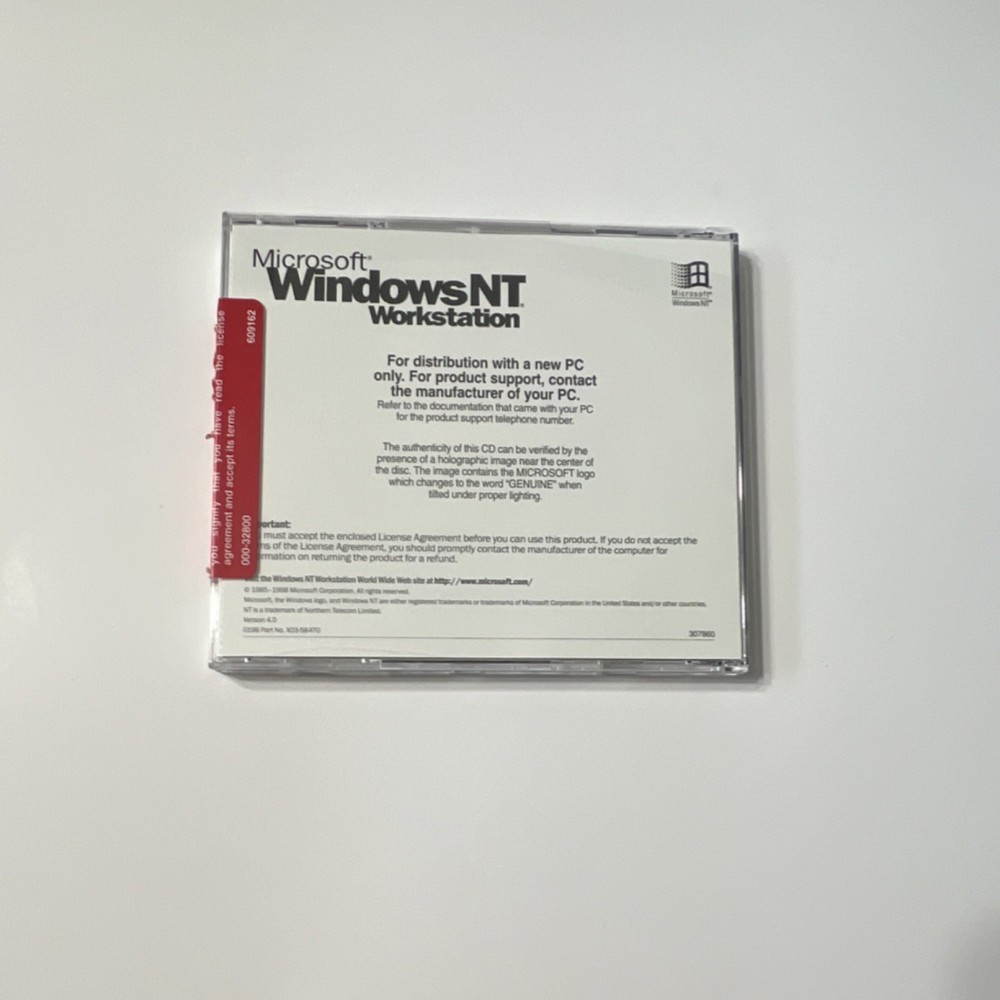 Microsoft Windows NT Workstation 1-2 Processor Edition CD English