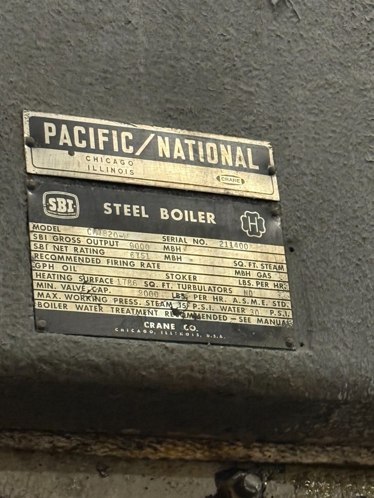 Old Pacific/National Steel Boiler FOR PARTS OR SCRAP ONLY - YOU MUST REMOVE