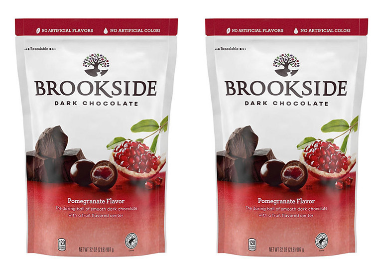 2 pack BROOKSIDE Dark Chocolate Pomegranate Flavored Chocolate, 32 oz.
