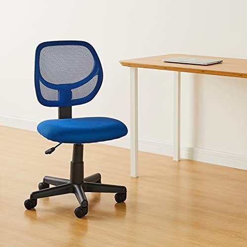 Amazon Basics Low-Back Computer Task Office Desk Chair with Swivel Casters - Blu