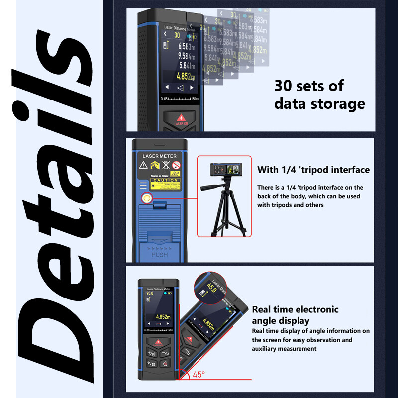 Digital Measuring Finder Range Laser Rangefinder W/ Camera View Distance Meter