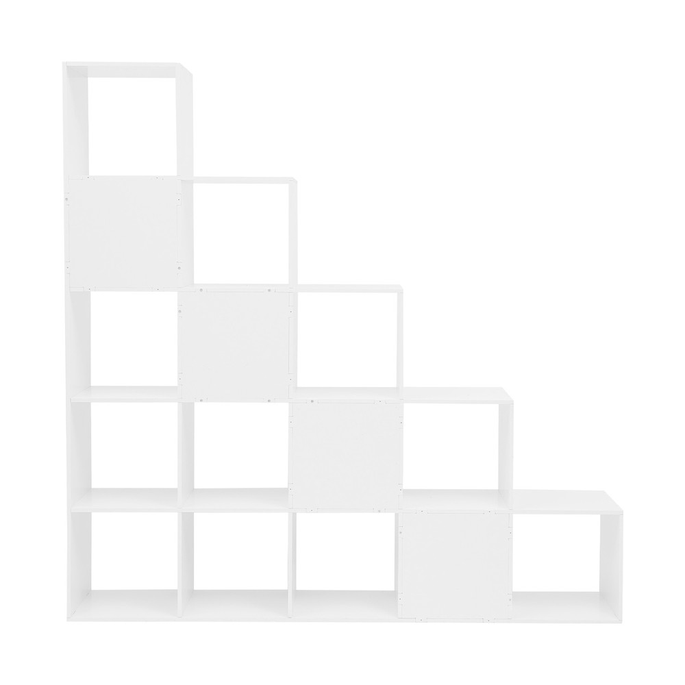 Ladder Cube Storage Bookcase L-shaped Corner Shelf 15-cube Organizer For Home