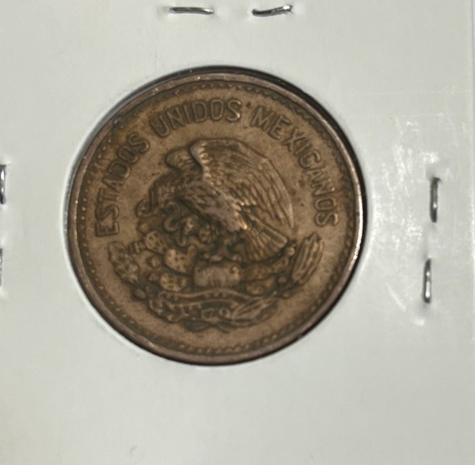 1955 Small Eagle Mexico 20 Centavos Type 1