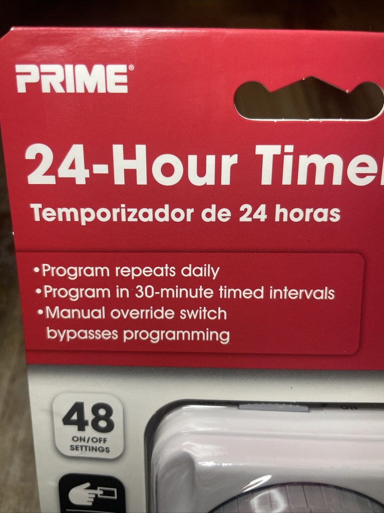 Prime 24-Hour Timer Indoor TNI2412 Plug In Programmable White NEW