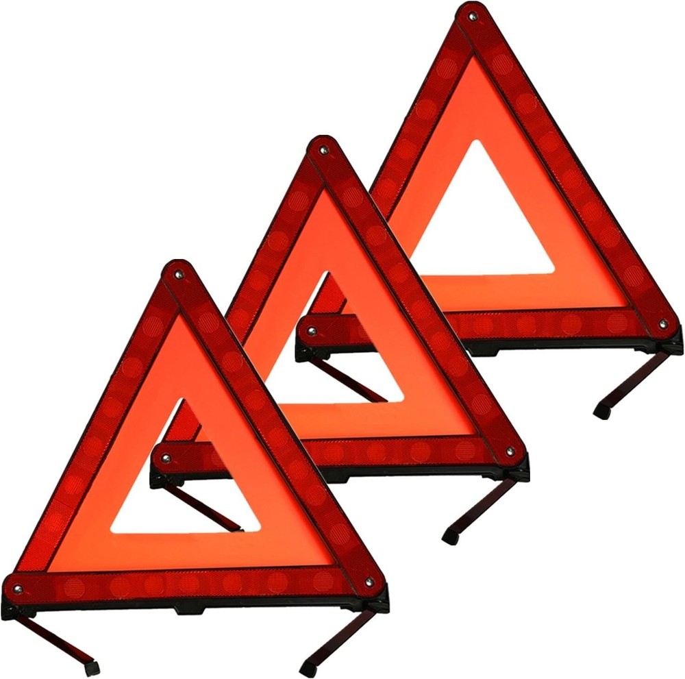 Triangle Emergency Warning Triangle Roadside Safety Triangle Kits Set of 3 NEW