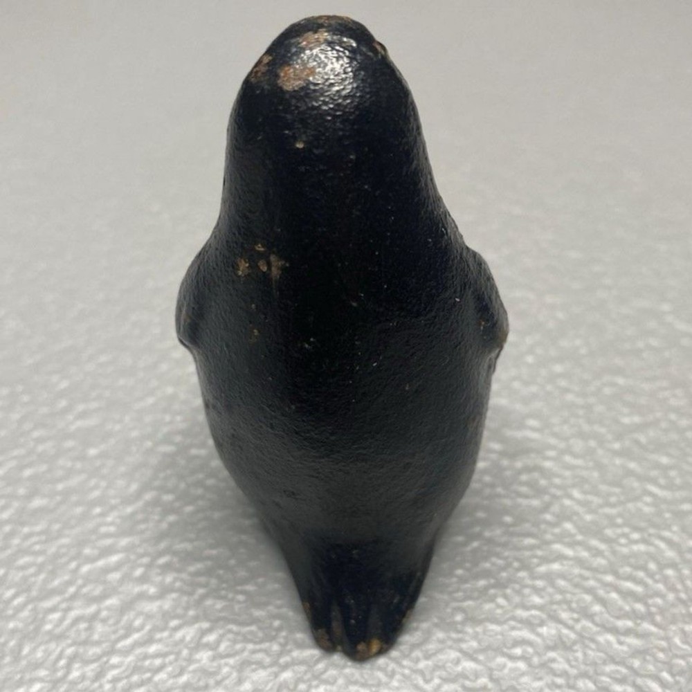 Vintage Cast Iron Penguin Painted Black Figurine