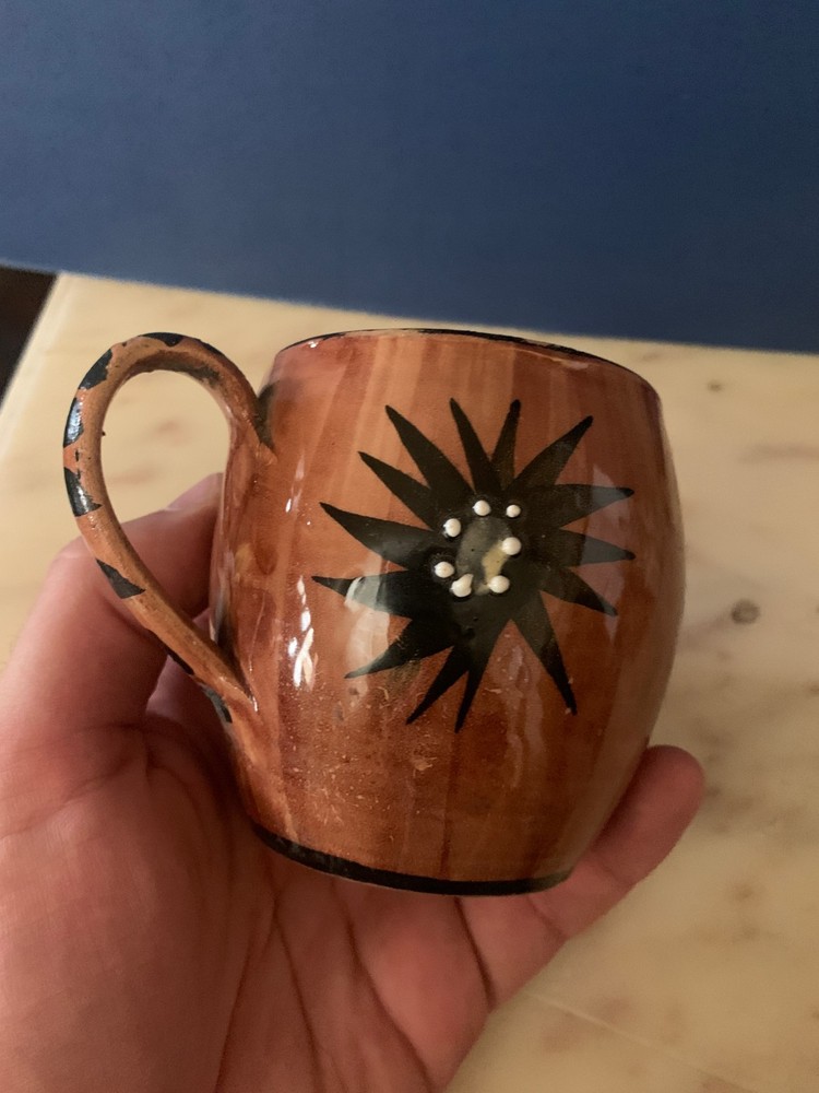 vintage CERAMIC DECORATED MUG 8x8 cm