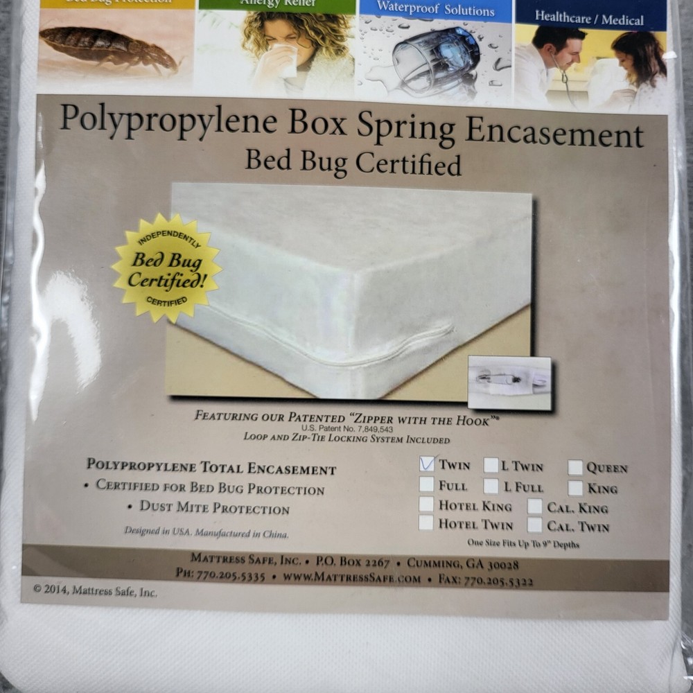 Mattress Safe Ultra Box Spring Protector Bed Bug Protection, Twin Cover 9"